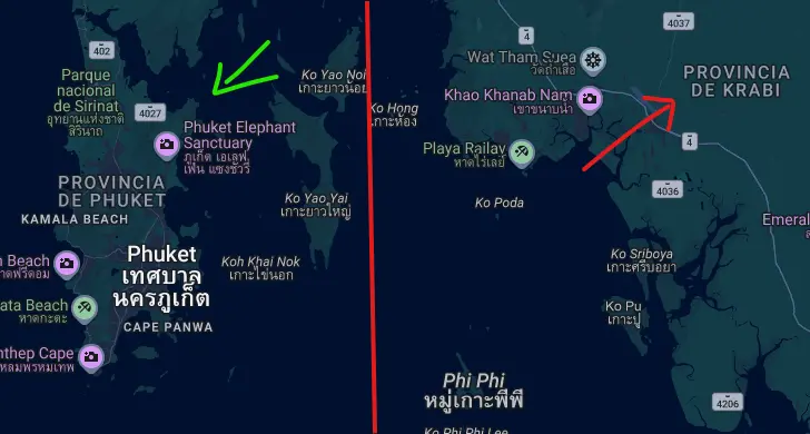image3 Mapa de la isla de Phuket en el sur de Tailandia, mostrando su conexión con el continente a través del puente Sarasin y su ubicación en el Mar de Andamán.